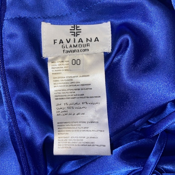 Royal Blue 00 Satin Prom Dress with Corset Tie - Picture 7 of 9